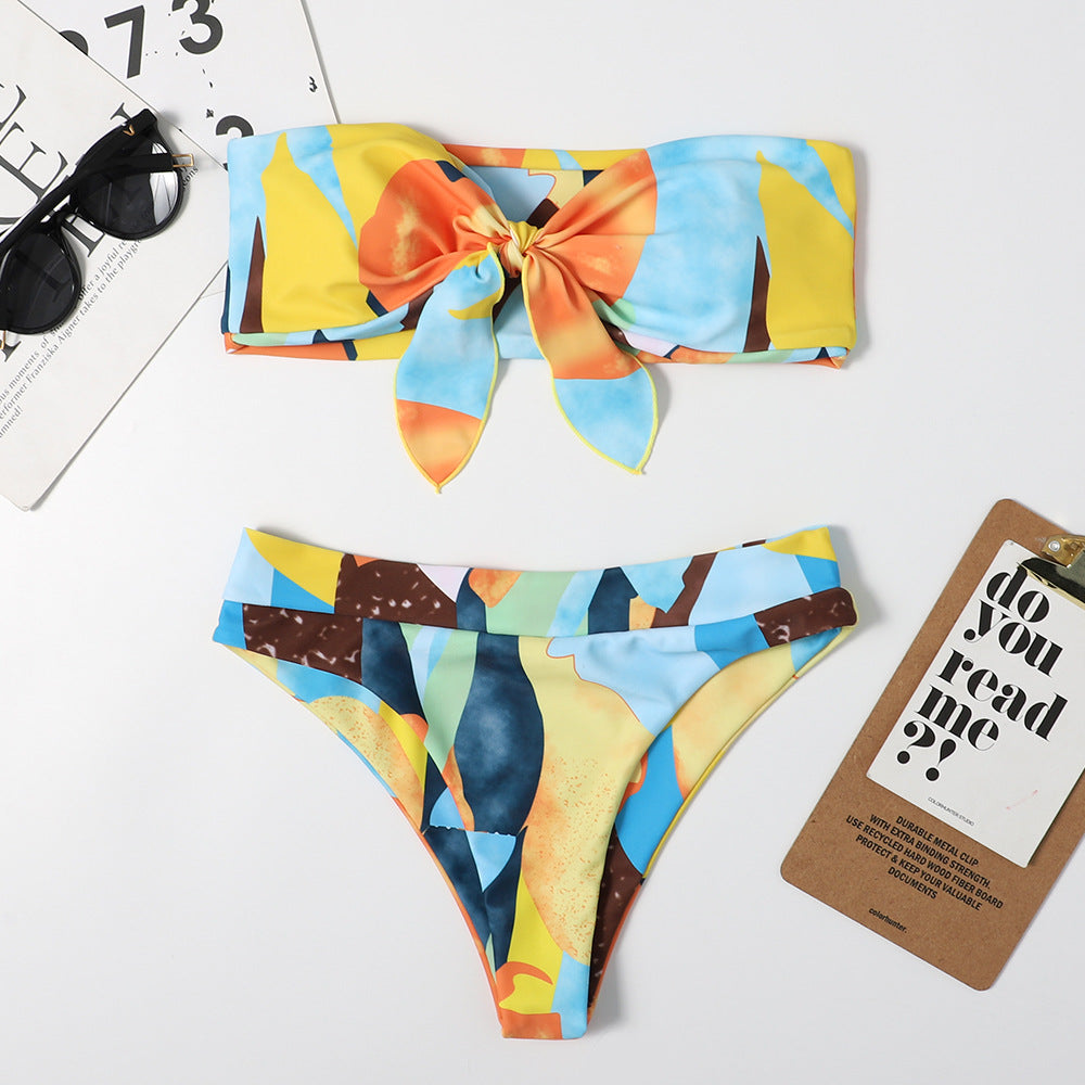 Duplex Printing Bowknot Sexy Women Split Bikini Multi-Color Triangle Beach Spring Swimsuit Swimsuit Bella Mia